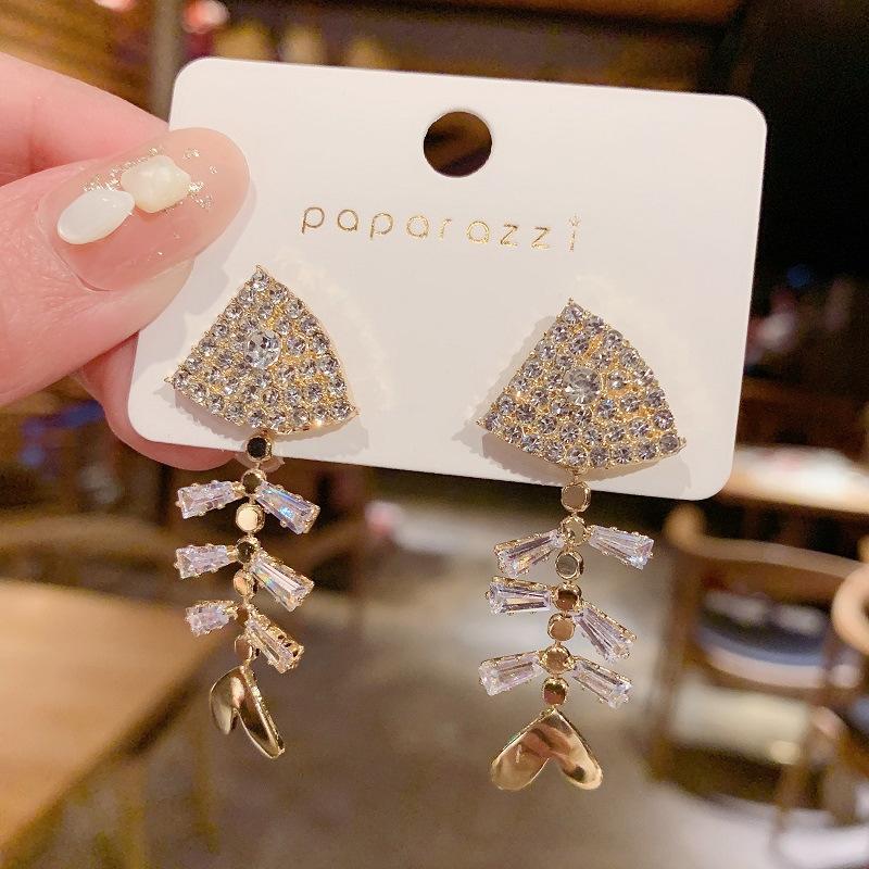 

Stud Korean Version Of Creative Fish Bone Earrings Trendy Temperament Net Red Exaggerated Personality Jewelry Wholesale, Golden;silver