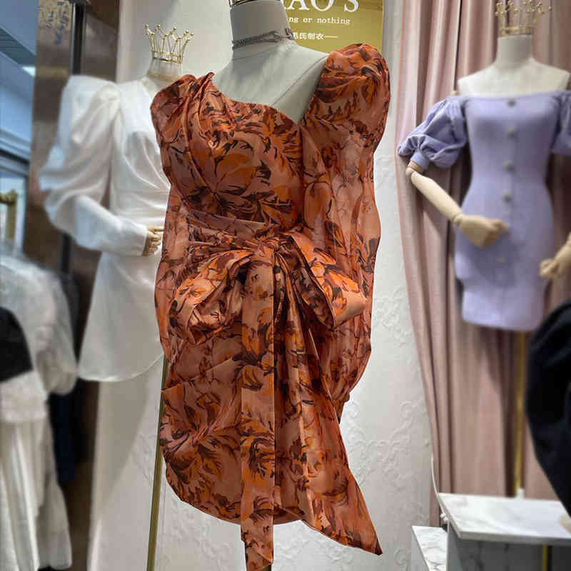 

Casual Dresses Style Shoulder French Irregular Pleated off-Shoulder Bow Long Sleeve Dress for Women Autumn Hip-Wrapped One-Step Skirt 0QIV, Orange
