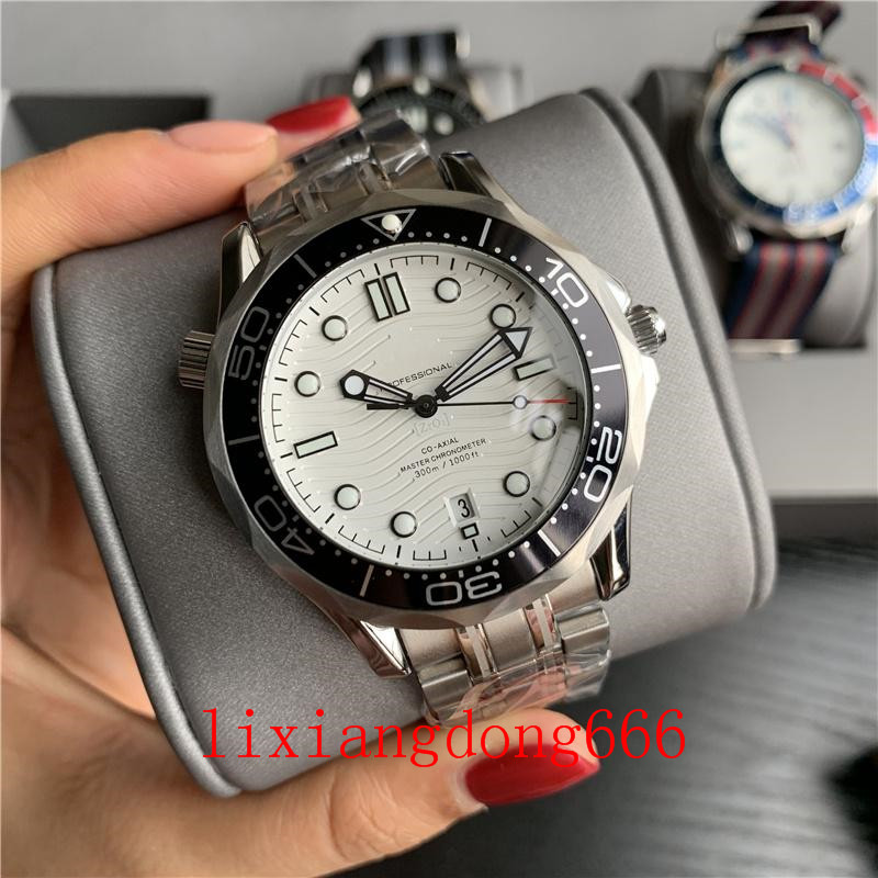 

Mens Mechanical 2813 Automatic Movement Stainless Steel Watch James Bond 007 Men's Men Watches Fashion Wristwatches With Rubber Belt And Canvas Strap, 50m waterproof