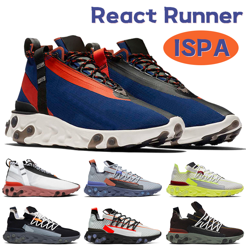 

Fashion react runner ISPA men running shoes Mid White Light Crimson wolf grey Platinum Tint Volt Ghost Aqua Blue Void Black mens women sneakers, Bubble wrap packaging