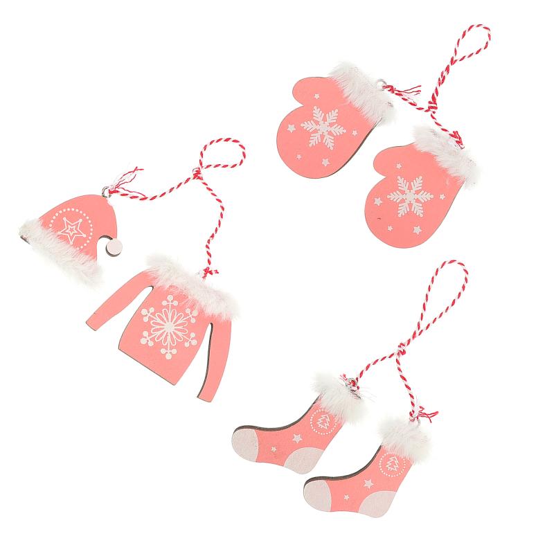 

Christmas Decorations 6Pcs Theme Hanging Pendant Wooden Slices Decor Party Supplies