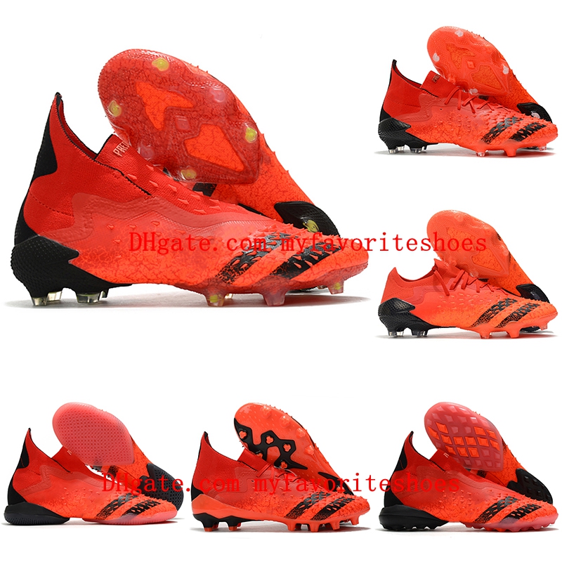 

Mens High Ankle Soccer Shoes PREDATOR FREAK + FG AG TF IC LOW Cleats Firm Ground Football Boots scarpe calcio chuteiras de futebol, As picture 5