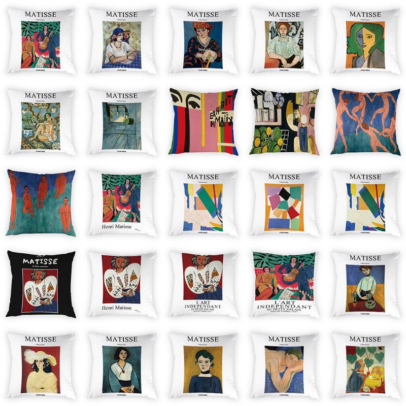 

Cushion Cover 45x45cm Abstract Painting Portrait Woman Bedroom Sofa Living Room Decor Peach Skin Pillow Case Cushion/Decorative