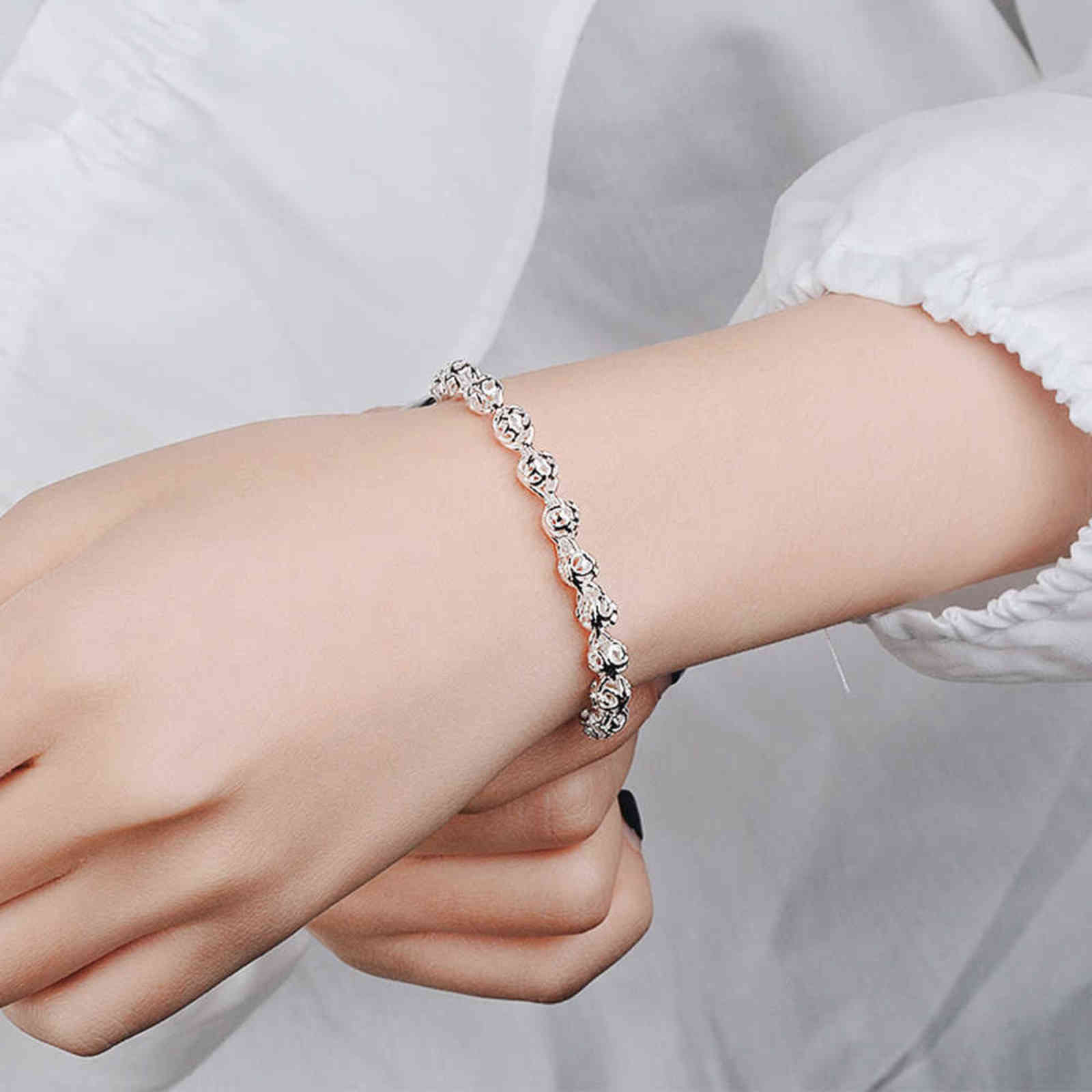 

Laramoi Silver-plated Bracelet Women Hollow Exquisite Balls Fashion Geometric Elements Jewelry Gift for Girlfriend Wife