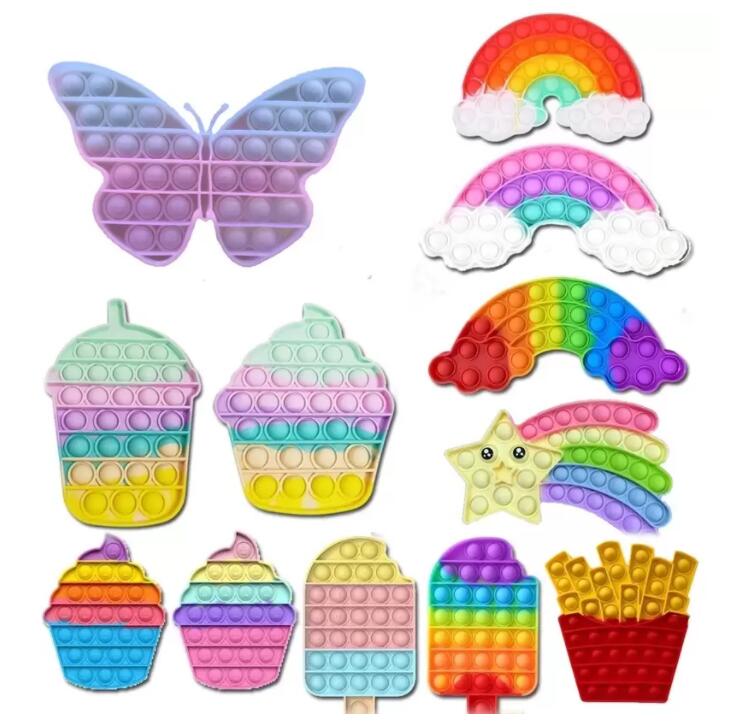 

DHL New Butterfly Color Change Adult Kid Push Bubble Fidget Toys Sensory Autism Special Needs Stress Reliever Bj28, White