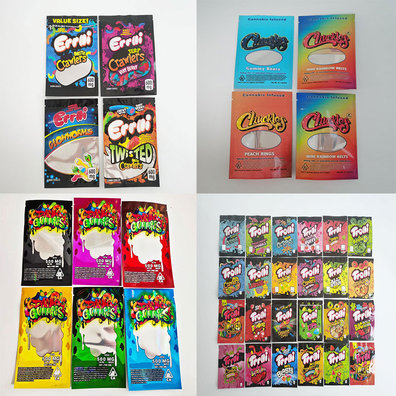

Errlli terp Crawlers 600mg Gummy Edibles Packaging bag Cooki Mylar Bags 3.5 trrlli trolli chuckles dank gummies