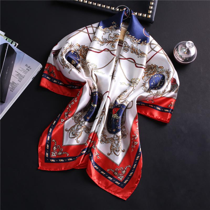 

Scarves Fashion Summer Silk Scarf Women For Hair Neck Cover Female Kerchief Bandana Hijab Bufanda De Seda Foulard Carre Femmes