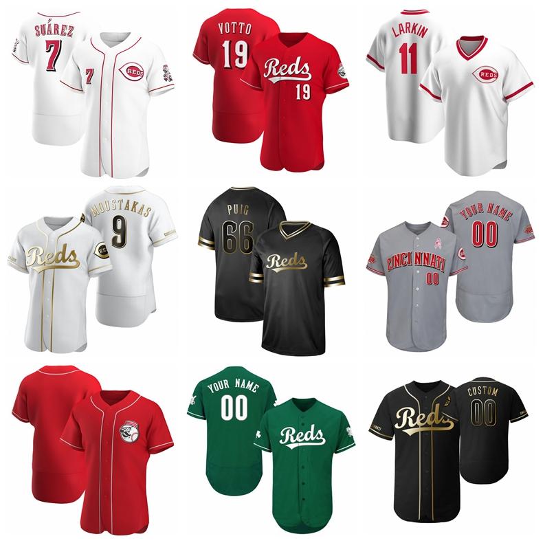 

Baseball 6 Jonathan India Jersey 63 Blake Trahan 58 Luis Castillo 27 Trevor Bauer 19 Joey Votto Red White Custom Name Number, Blue;black