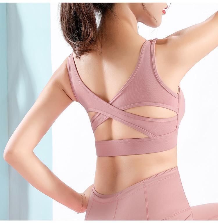 

Women' Sports Vest Mesh Stitching Back Yoga Bra Outdoor Wear Breathable Gathered Underwear Quick-drying Fitness Clothing Outfit, Black