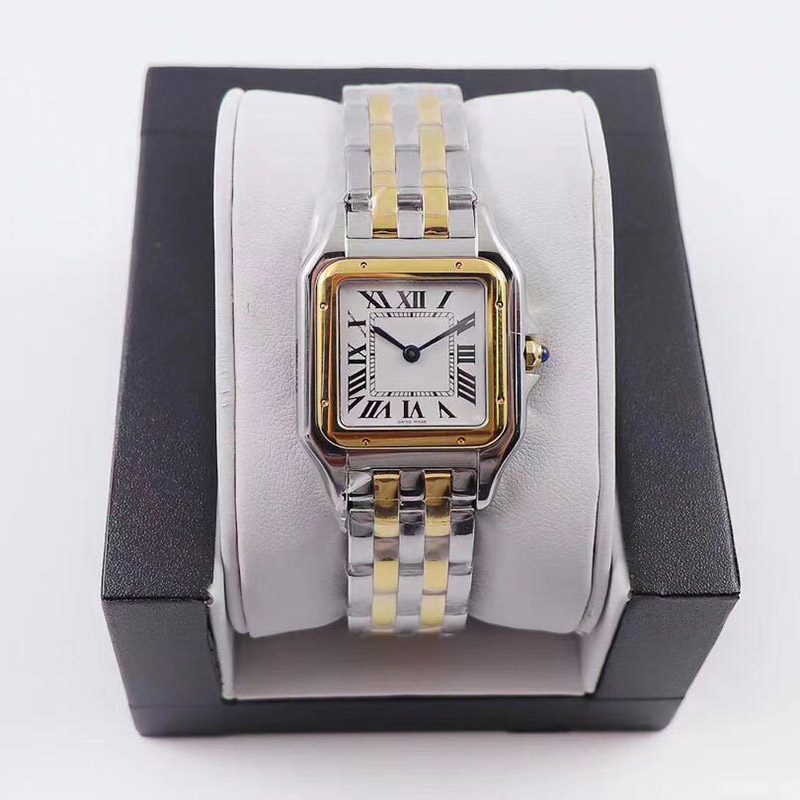 

Women Watches New Fashion 22*30MM dial High Quality Gold/Silver Stainless Steel Quartz Lady Watches With diamond, Slivery;brown
