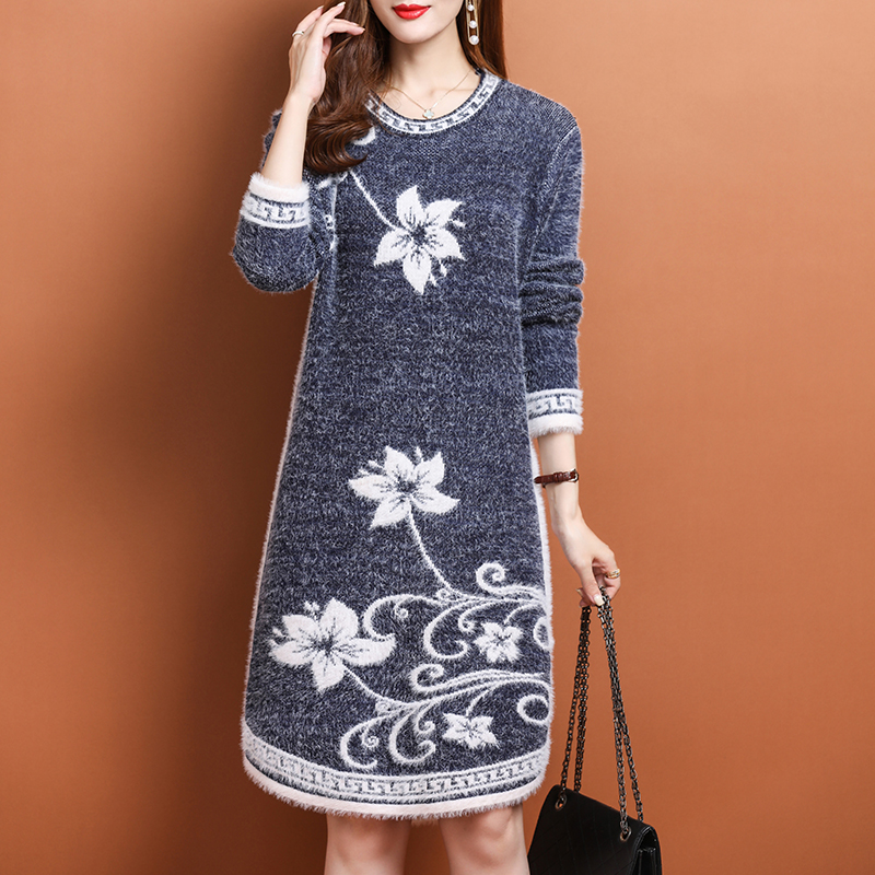 

2021 Fashion Floral Sweaters Coat Long Sleeve Women Autumn Winter Luxury Designer Runway Jacquard Knitted Pullovers Sweet Holiday Party Cafe Office Female Clothes