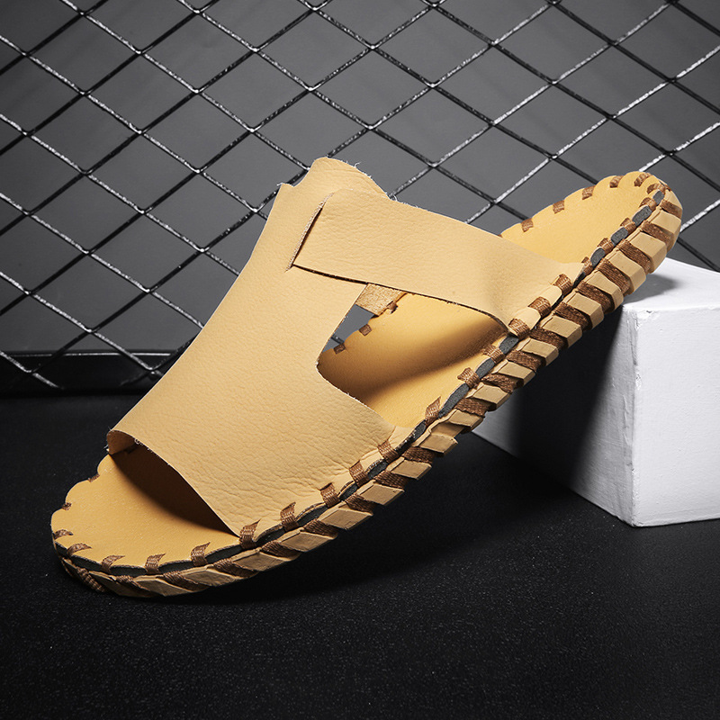 

Slippers men's fashion brand summer wear Vietnam beach shoes soft soles comfortable hollow casual TRJE, 1# shoe box