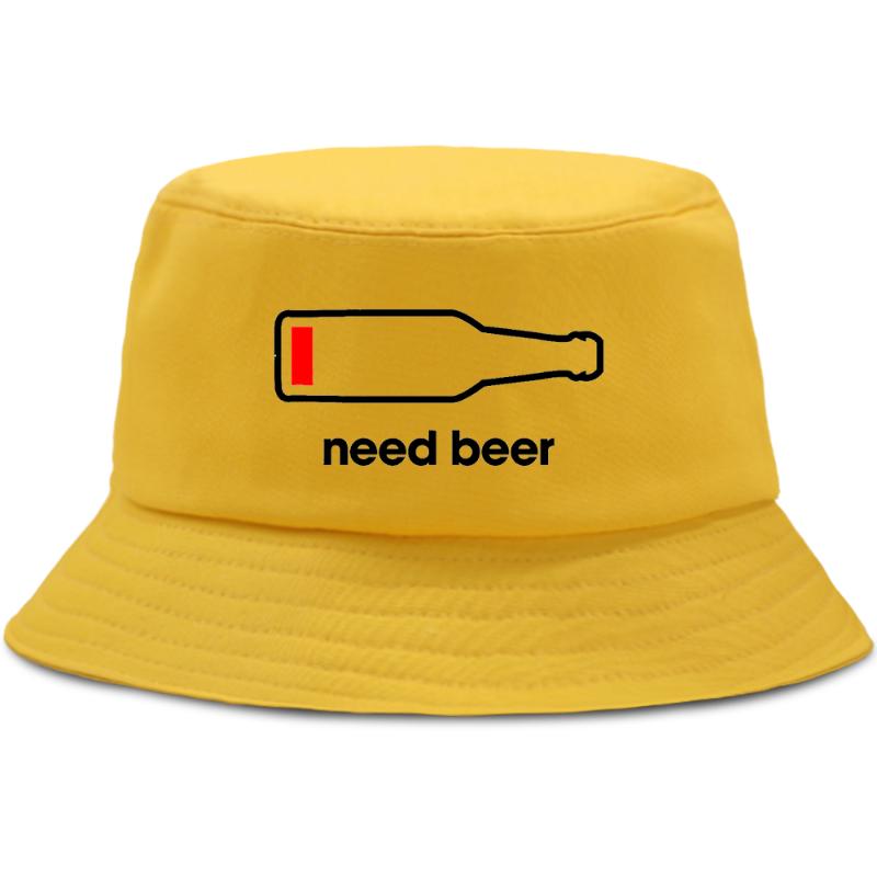 

Need Beer Harajuku Hip Hop Bucket Hat Fashion Funny Fishing Men Women Sun Shade Casual Outdoor Fisherman Hats Wide Brim, Black