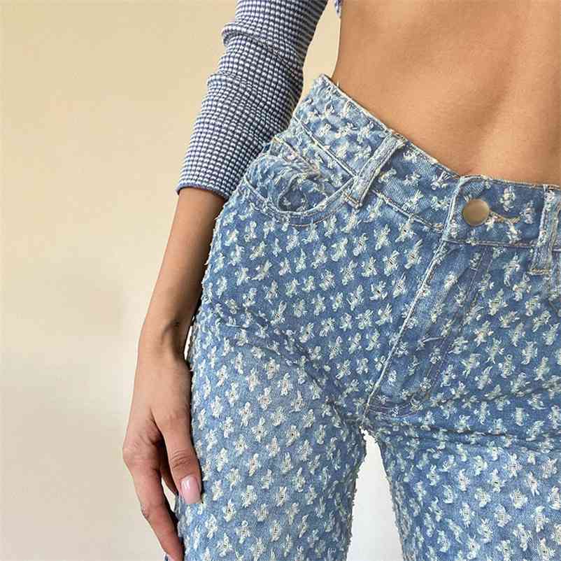 

Vintage Y2k Women Jeans Ripped Baggy Boyfriend Summer Distressed Egirl Harajuku Wide Leg Skater Pants Trousers 210629, Sky blue