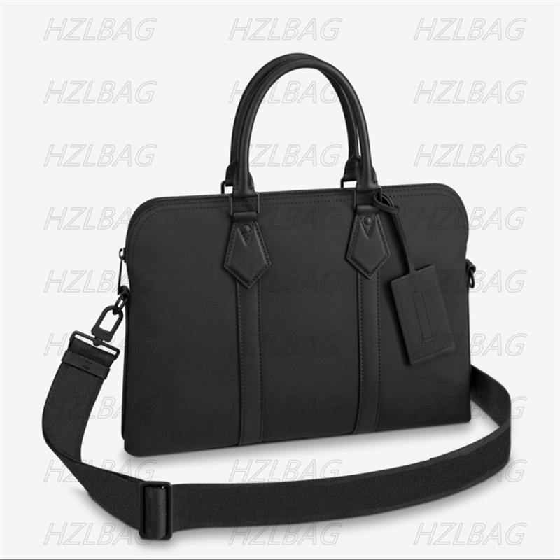 

BRIEFCASE TOTE BAG M59159 Black grained leather classic design luxurious feel Double Handle laptop Business Crossbody Designer Bag men messenger bags, 01