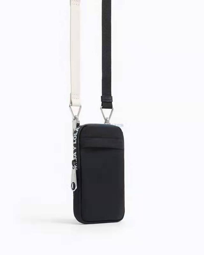 

Diagonal One-shoulder Mobile Phone Bag, Detachable And Adjustable Shoulder Strap Ladies Small Bag Ins Cross Body, Black