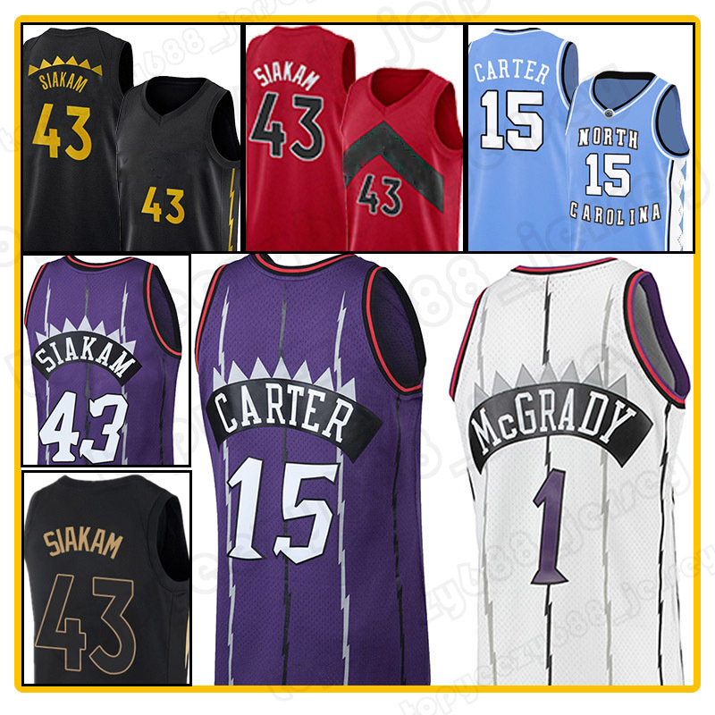 

Vince 15 Carter Retro Jersey Pascal 43 Siakam Tracy 1 McGrady Basketball 77 Doncic NCAA North Carolina Luka Jerseys, Men jersey-retro