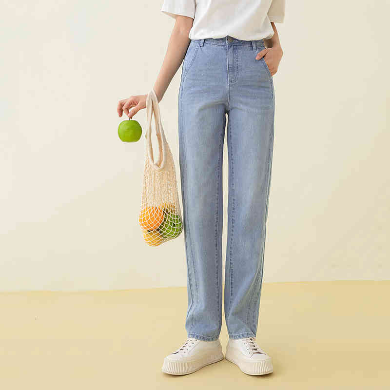 

women's jeans inman women's jeans, casual korean fashion, button, water, waist pockets, in cotton, combination ywvz, Blue