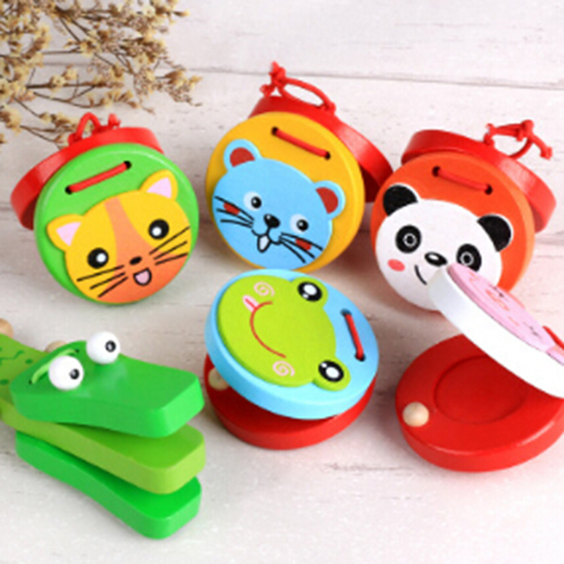 

Lovely Kids Musical Toys Castanets Child Baby Castanet Handle Clapper Musical Instrument Toys For Children Early Educational Toy