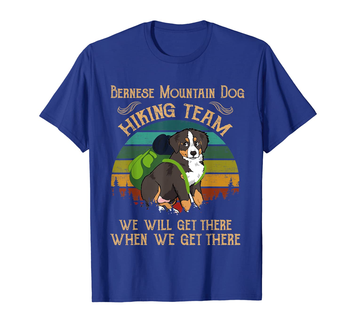 

bernese mountain dog hiking team we will get there vintage, White;black
