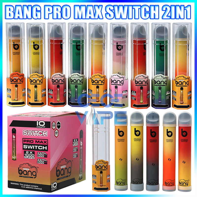 

NEW Bang Pro Max Switch Disposable Vape Pen 2 IN 1 Device 7ml Pods 2000 Puffs Bang XXtra Vape Kit