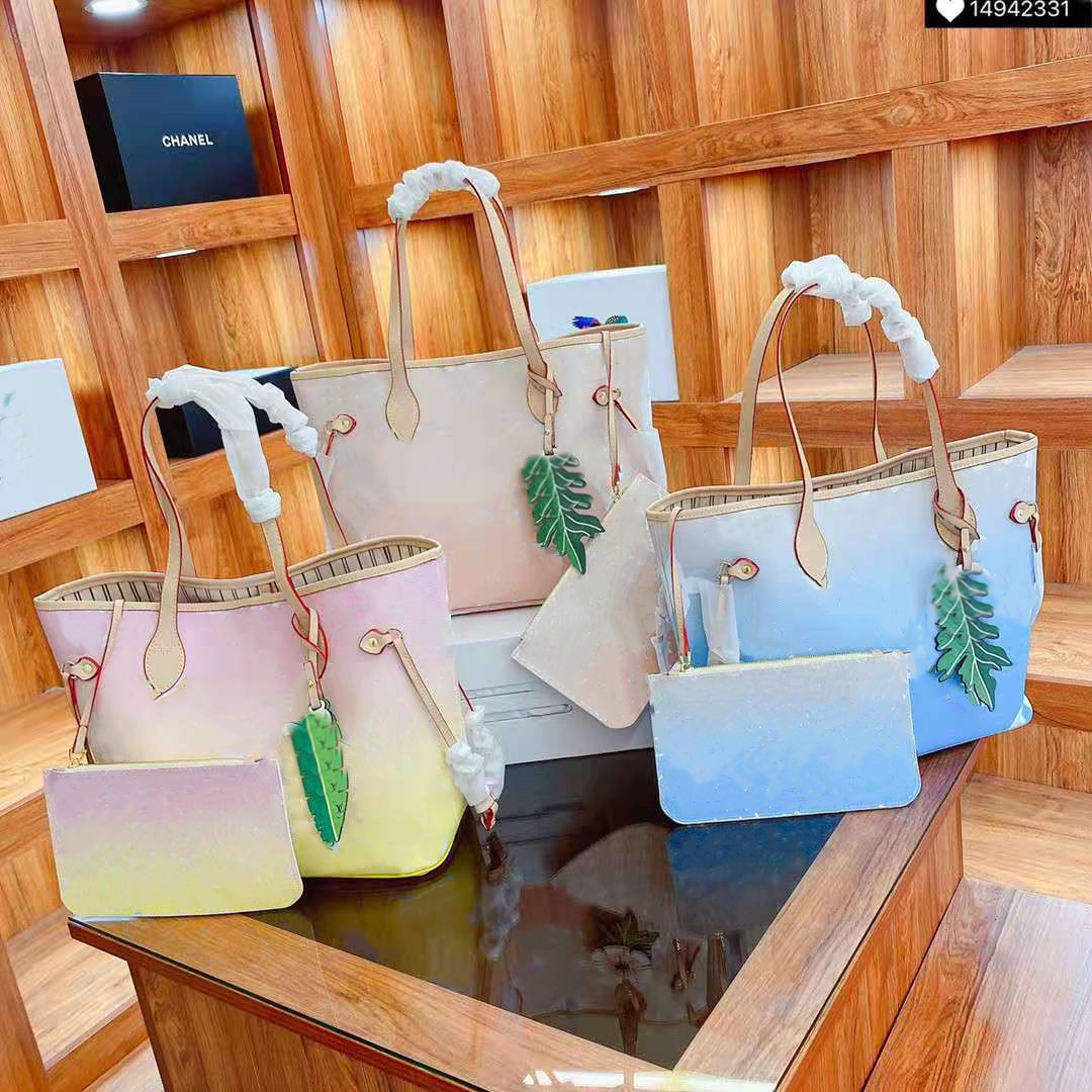 

Designer women's shopping bag old flower gradient one shoulder handbag