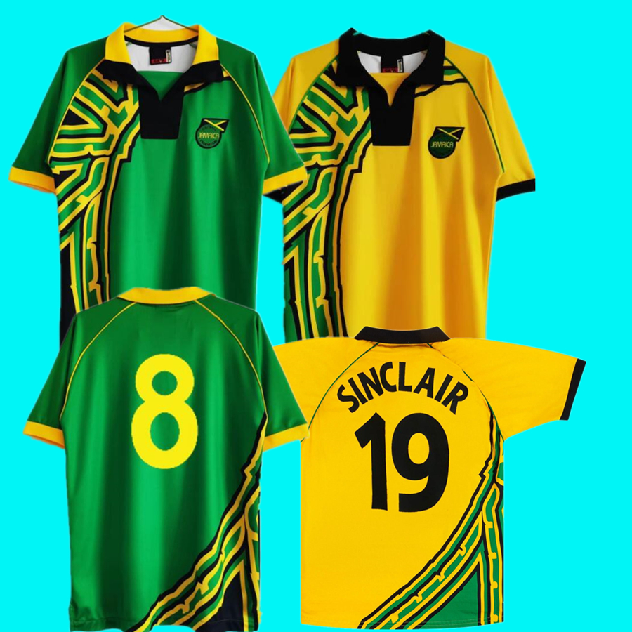 

Jamaica retro soccer jersey 1998 Earle Gayle Whitmore Burton Frank Sinclair jerseys classic vintage home away men football shirt, Black;yellow