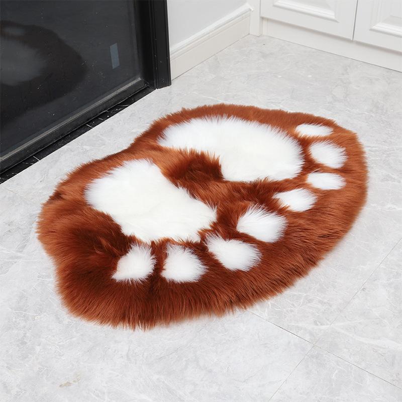 

Carpets Soft Faux Fur Rug Wool Carpet Footprint Fluffy Plush Cushion Living Room Bedroom Bath Bay Mat Kid Home Decor Shaggy Pad