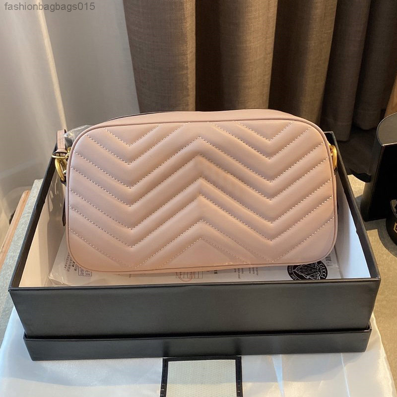 

High Quality Camera Bag Marmont Cowhide Leather Women Handbag Purse Gilding Letter Shoulder Bag Chain Crossbody Bag lady Girls Wallet Box A-001