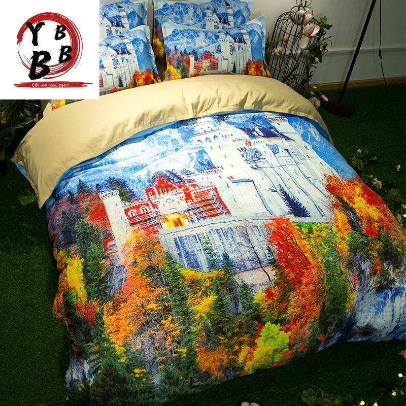 

Bedding Sets Tree Forest 3D Scenic Set  Queen King Double Size Duvet Cover Pillowcase Digital Print Beautiful Bedclothes, Style 7