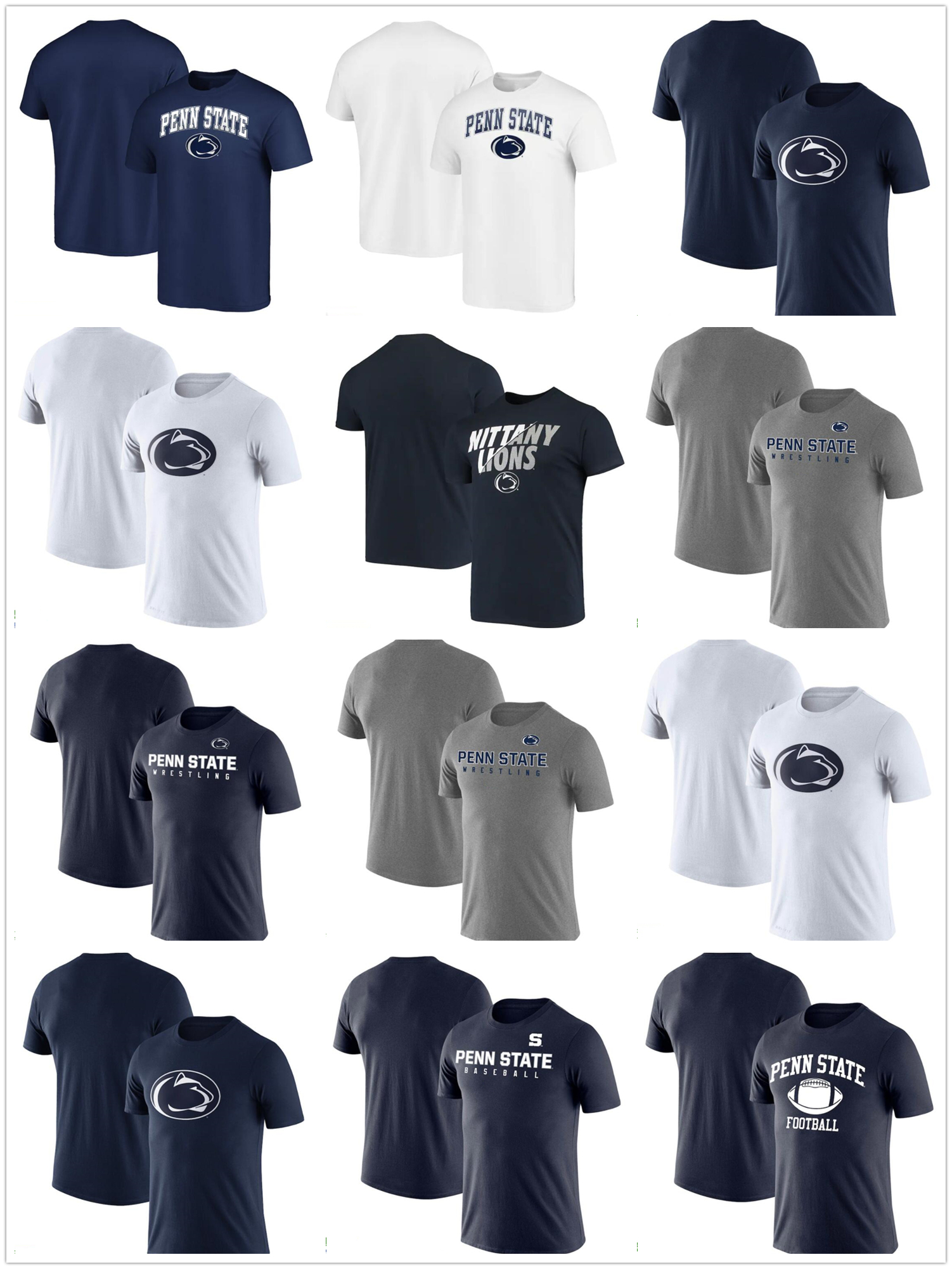 

Penn State Nittany Lions mens T-shirt Cotton cloth Round collar,loose,breathable printing, As pics
