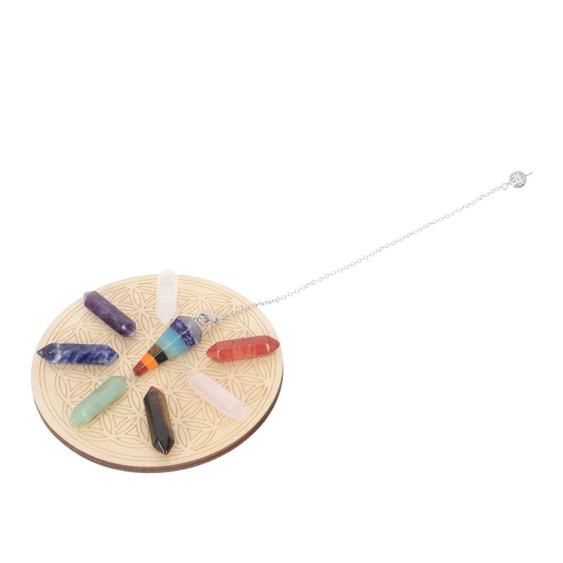 

Charm Bracelets 1 Set Chakra Stones Natural Crystal Adorns Smooth Yoga Energy