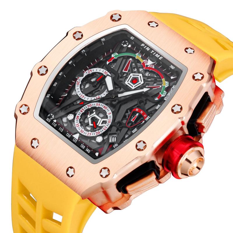 Montres-bracelets Big Dial Sport Montres Hommes Hip Hop Chronographe Militaire Military Militaux Montres Top Imperméable Horloge Relogio Cadeau M