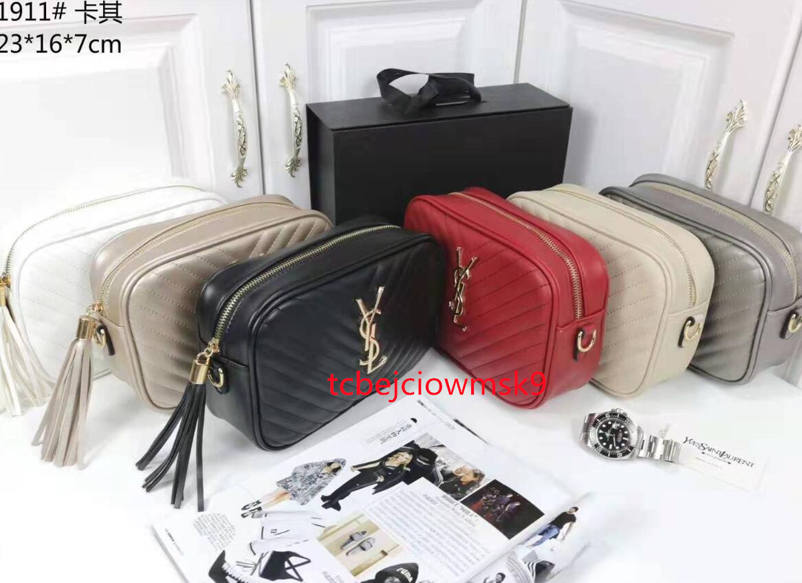 

54 yslsell women high quality leather handbag chain bag Envelope Shoulder Bags Messenger Dinner bag tote Shopping bag, Black;brown