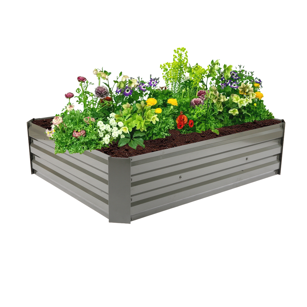 

Outdoor Iron Planting planters pots frame rectangular metal garden park bed flower trough street painting box combination movable