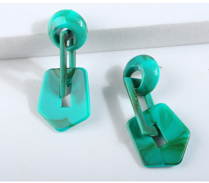 

Designer resin Stud earrings women fashion personality irregular geometric shapes acrylic earring simple temperament long buckle type acetate plate ear jewelry