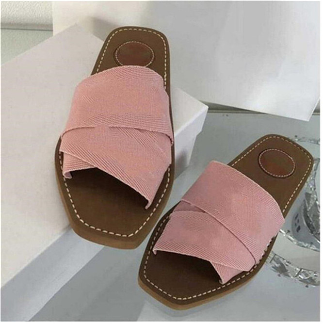 

Women Sandals Woody Mules Brand Slipper Slide Sandal Lady Lettering Fabric Outdoor Leather Sole Slides Flip Flops, Slippers