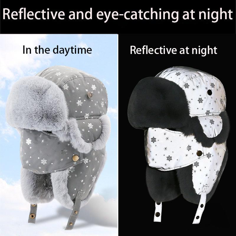 

Berets Bomber Hats Men And Women Reflective Night Ride Electric In Winter Windproof Cold Proof Thickened Plush Warm Ear Protection, Butterfly