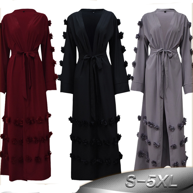 

Abaya Dubai Kaftan Floral Kimono Cardigan Hijab Muslim Dress Abayas For Women Robe Caftan Marocain Oman Turkish Islamic Clothing