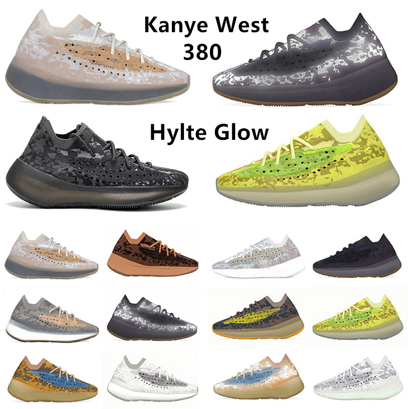 

Hylte Glow 380 kanye west mens running shoes reflective onyx pepper lmnte alien 380s calcite blue oat mist men women trainers sports sneakers, Color#15