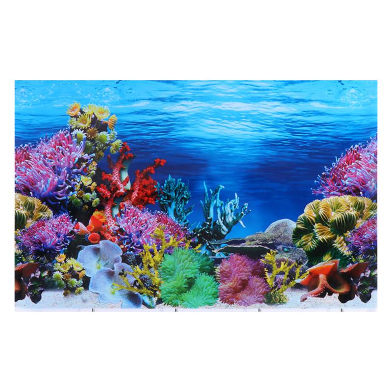 

Decorations 1pc Fish Tank Background Underwater Poster Aquarium Landscape Backdrop