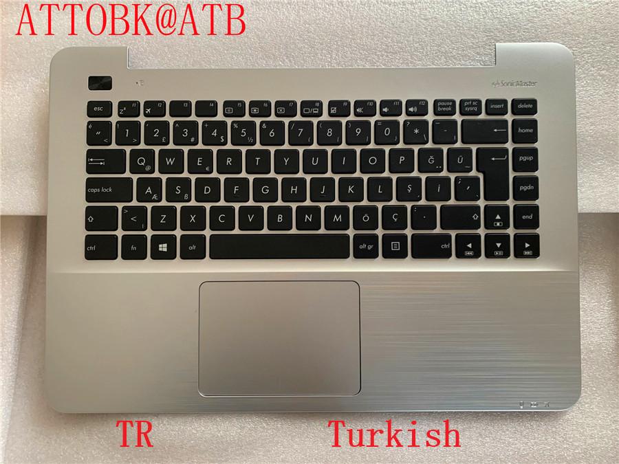 

UK/TR/FR/LA Laptop Keyboard For Asus X455 X455L A455L F455L R455L K455 Y483 Palmrest Cover With C Replacement Keyboards