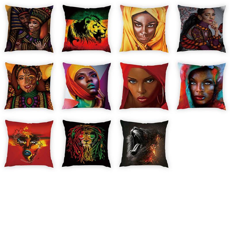

Egyptian Woman Cushion Cover Peach Skin Pillow Cases Sofa Bedroom Decorative Soft Covers Home Decor 45x45cm Cushion/Decorative