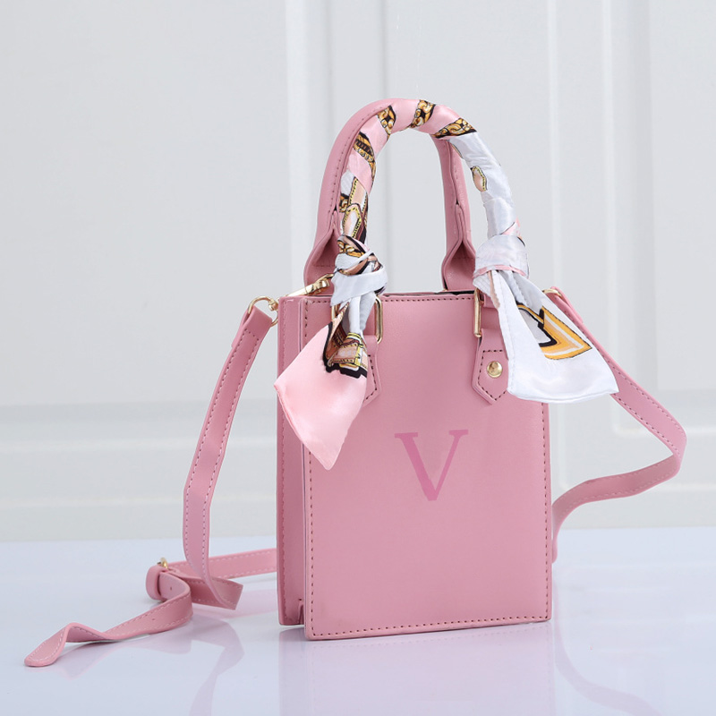 

2022 Designer Handbags Stylish Women Leather Handbag Luxury Lady Cross Body Bag Letter Print Mini Bags Classic Shoulder Bag with Ribbons, Brown