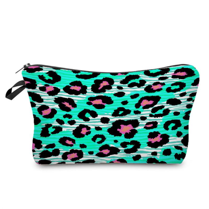 

Cosmetic Bags & Cases Green Leopard Printed Makeup Tool Bag Pencil Case Travel Simple Fashion Storage Durable Women Toiletry Purse, 310-1 leopard