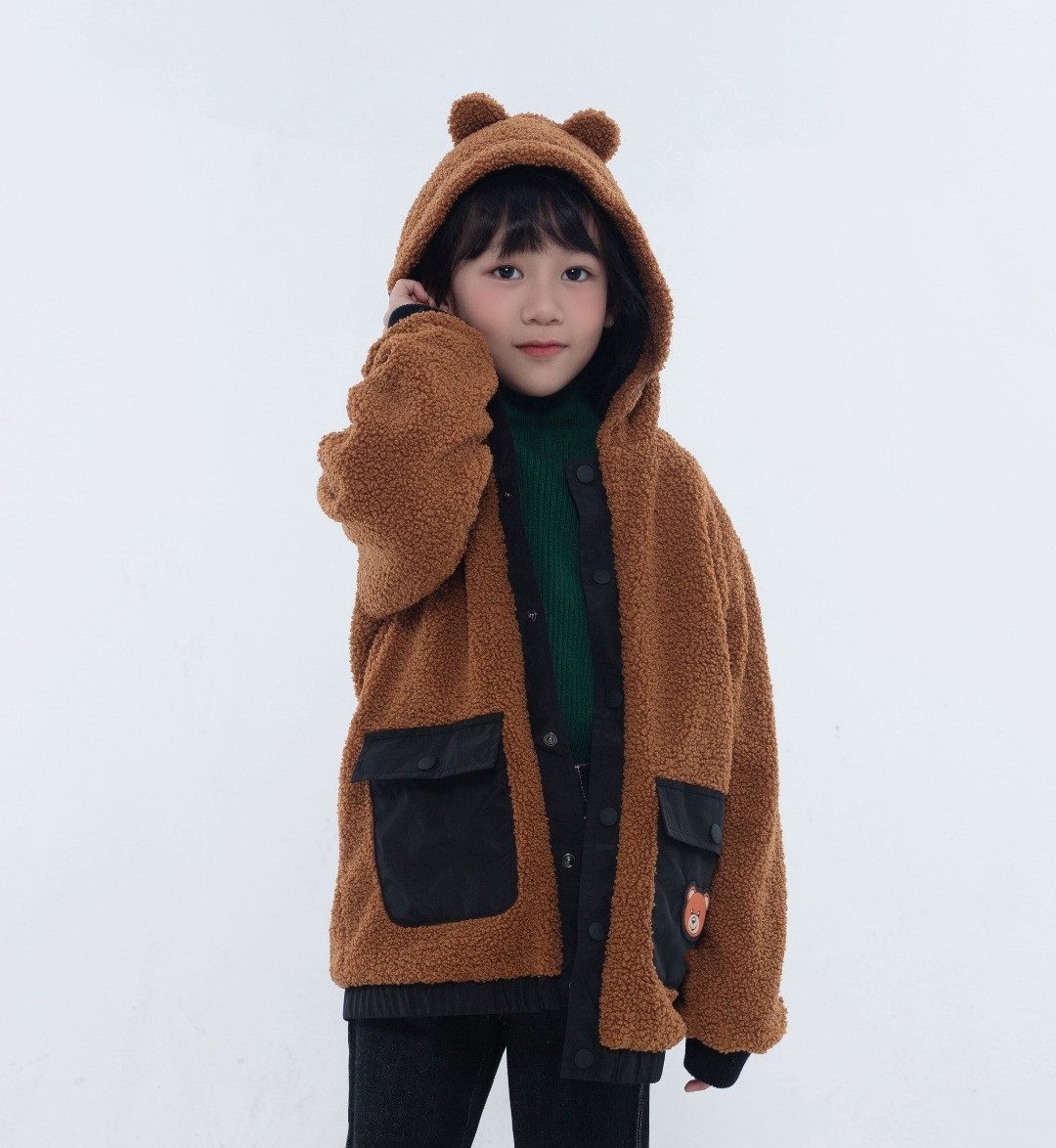 

Winter Baby Girls Fleece Coats Clothes Toddler Kids Boys Warm Long Jacket Children Soft Cartoon Outerwear, As show