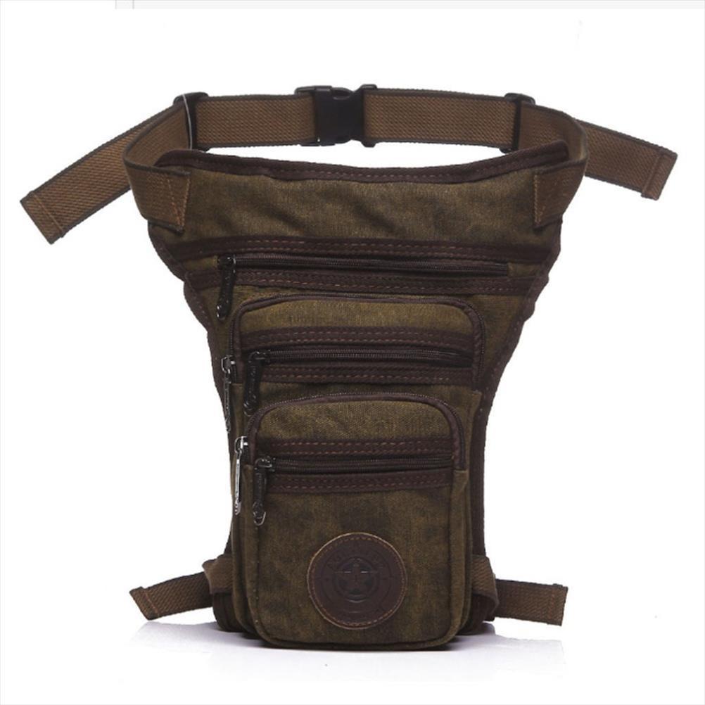 

mens waterproof canvas waist drop leg bag fanny pack thigh hip bum belt motorcycle tactical for travel riding hiking