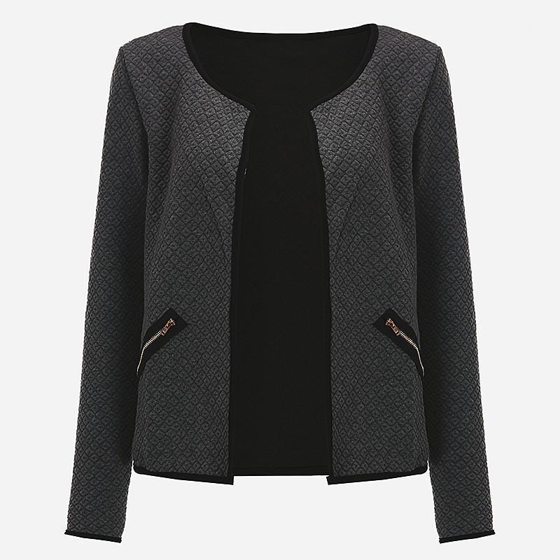 

Large Yard Women Plaid Slim Jackets Casual Short Jacket Long Sleeve Blazers Cardigans Fashion Suits Outwear1, Black