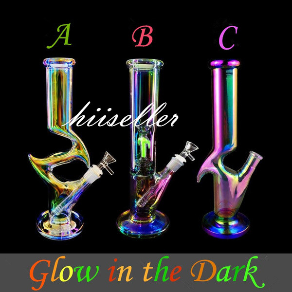 

Rainbow Glass Water Bongs Hookahs Downstem Perc With 14mm Bowl Glass Bubbler Smoking Pipe Beaker Dab Rig Three Styles
