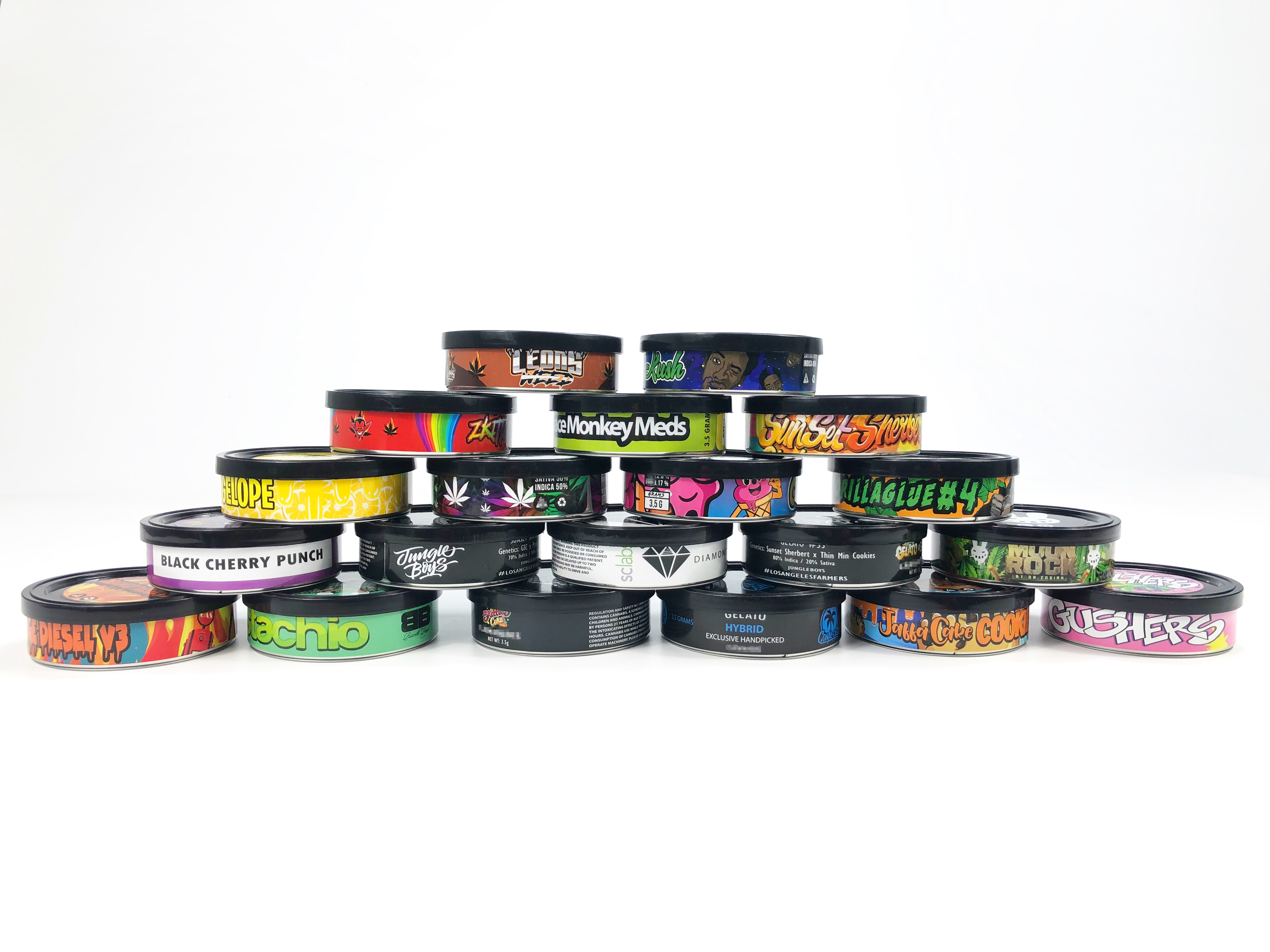 

200pack presstin can with black lids handly press seal tins bottle Sealed Tuna cans 3.5g Packaging jar box Accessories dry flower herb